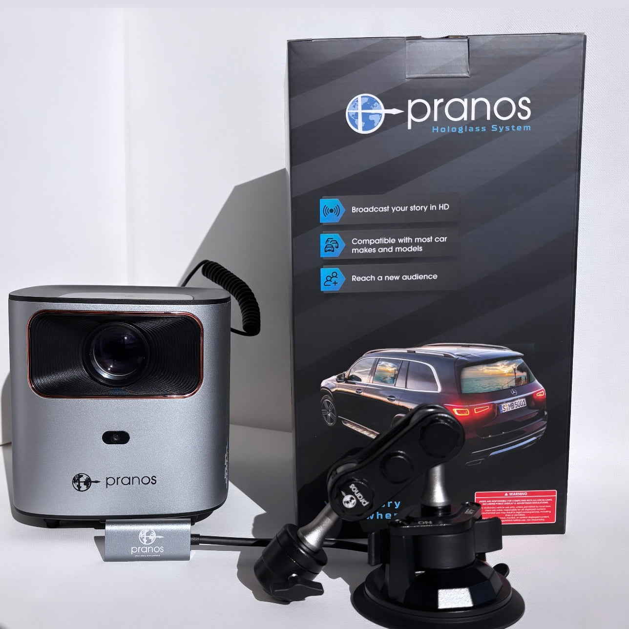 HoloGlass projector and mounting hardware