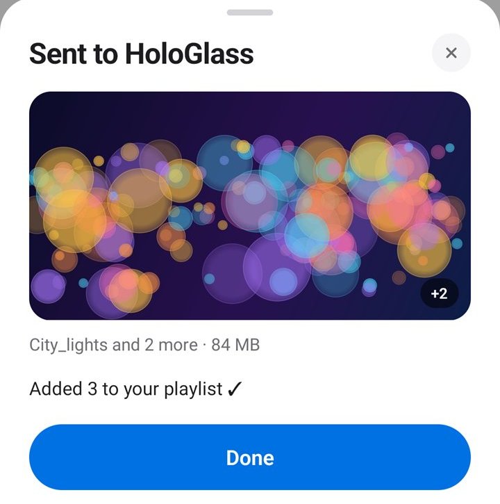 Sent to HoloGlass: Added 3 to your playlist, and Done