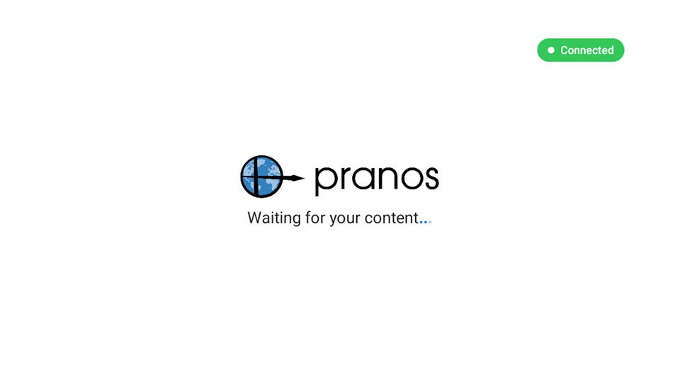 HoloGlass connected: a green Connected pill and Waiting for your content